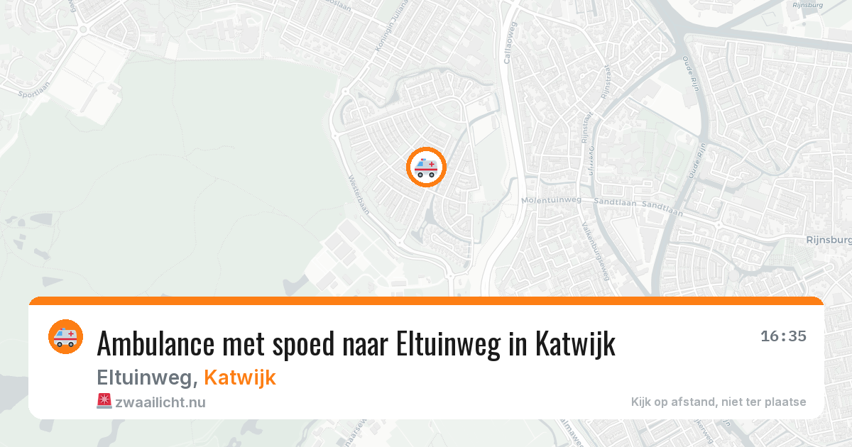 Ambulance met spoed naar Eltuinweg in Katwijk — 22 feb 2026