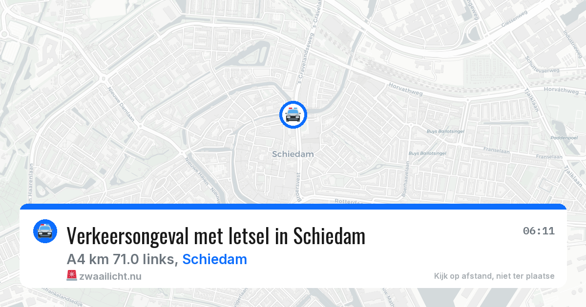 Verkeersongeval met letsel in Schiedam — 22 jul 2026