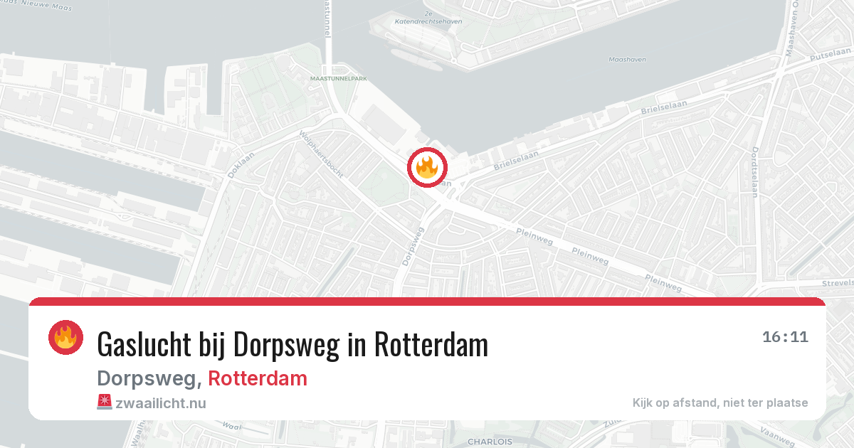 Gaslucht bij Dorpsweg in Rotterdam — 5 jun 2026