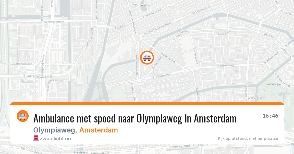 Ambulance met spoed naar Olympiaweg in Amsterdam — 25 jul 2026