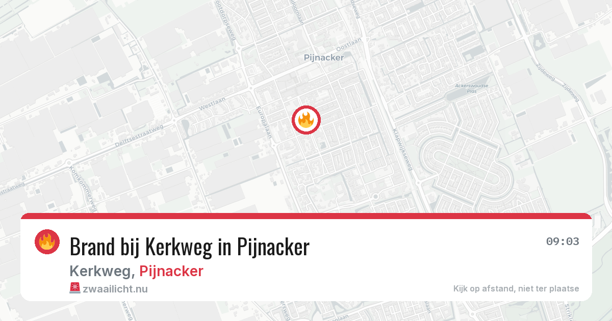 Brand bij Kerkweg in Pijnacker — 24 mrt 2026