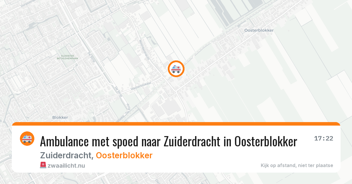Ambulance met spoed naar Zuiderdracht in Oosterblokker — 19 mei 2026
