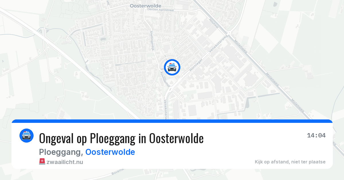 Ongeval op Ploeggang in Oosterwolde — 10 jul 2026