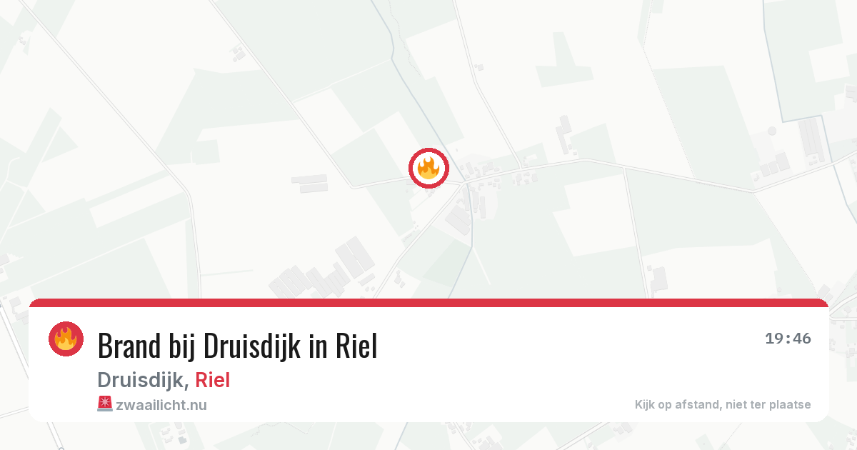 Brand bij Druisdijk in Riel — 19 jan 2026