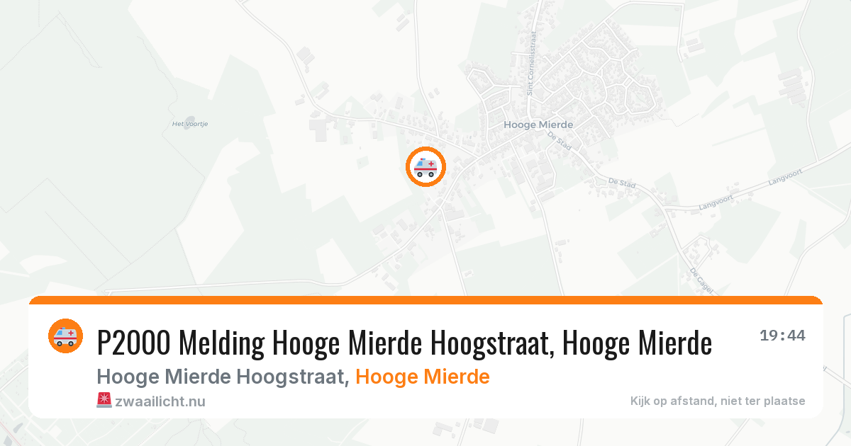 P2000 Melding Hooge Mierde Hoogstraat, Hooge Mierde — 31 jan 2026