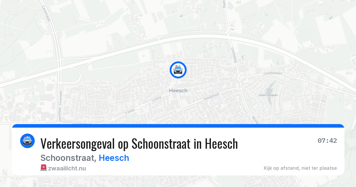 Verkeersongeval op Schoonstraat in Heesch — 1 jul 2026