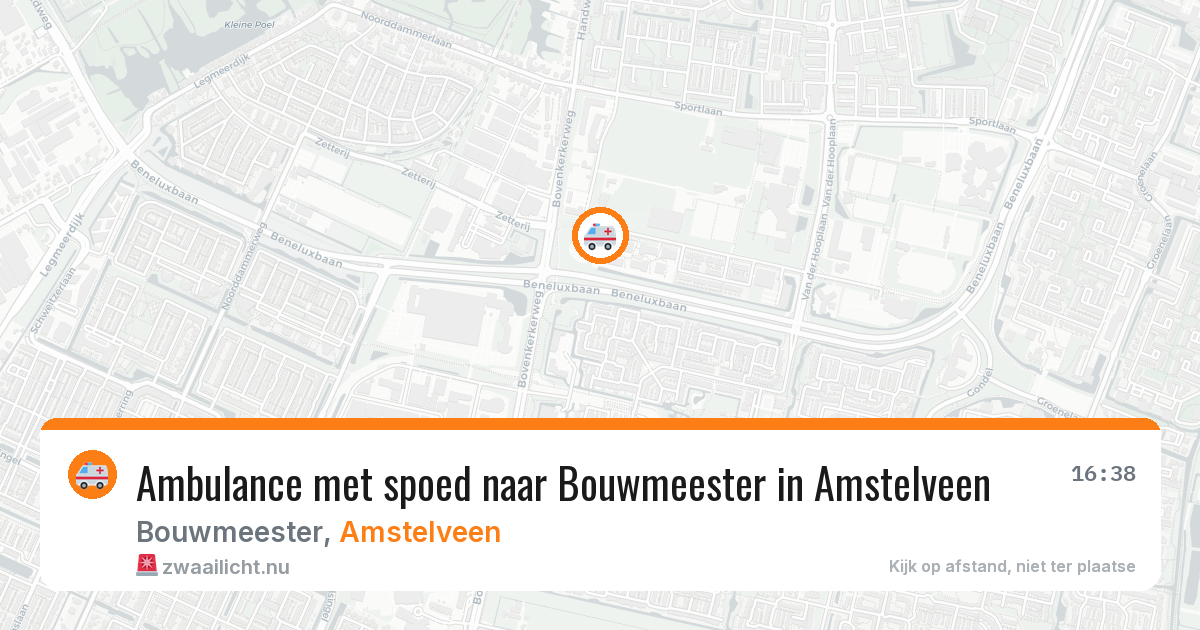Ambulance met spoed naar Bouwmeester in Amstelveen — 18 mei 2026
