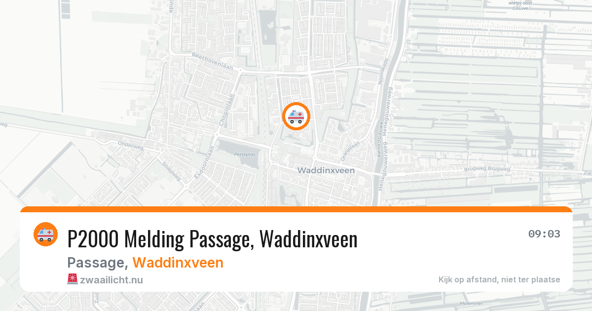 P2000 Melding Passage, Waddinxveen — 15 feb 2026