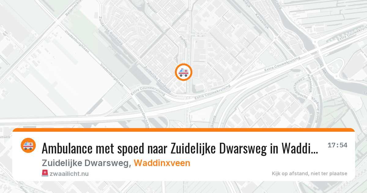 Ambulance met spoed naar Zuidelijke Dwarsweg in Waddinxveen — 21 jul 2026