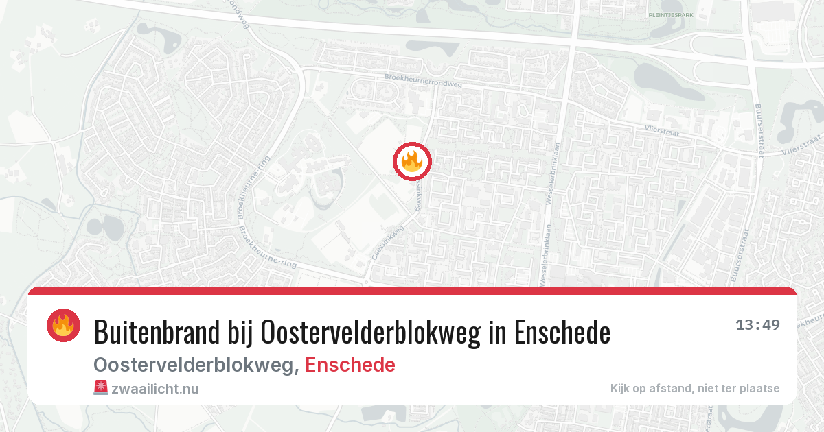 Buitenbrand bij Oostervelderblokweg in Enschede — 14 apr 2026