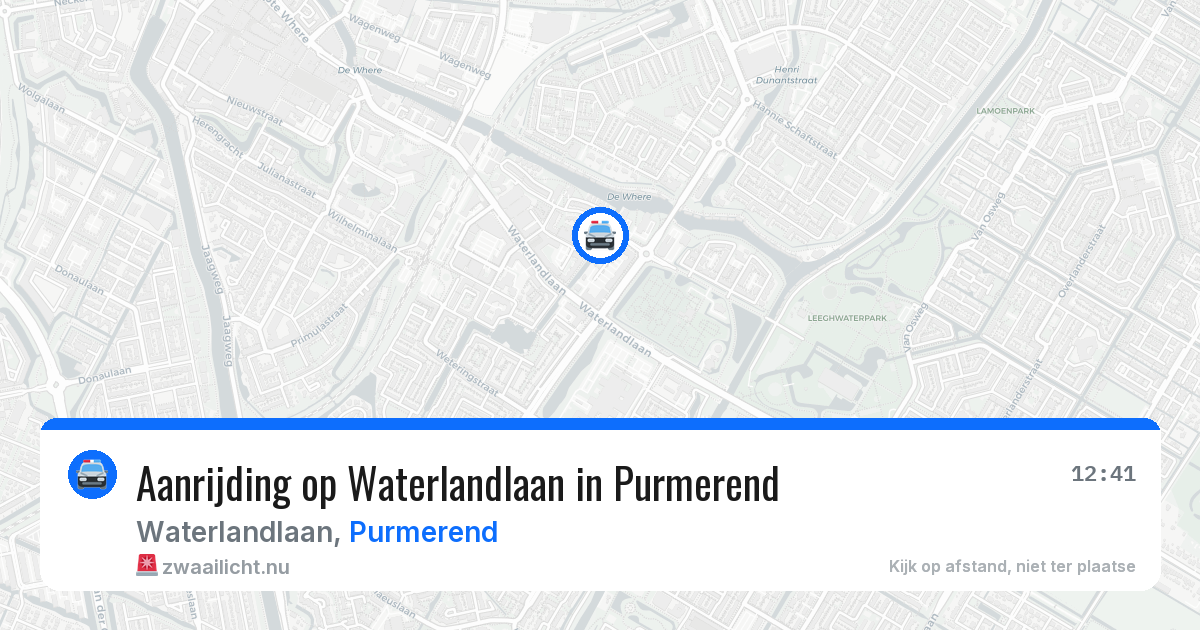 Aanrijding op Waterlandlaan in Purmerend — 6 apr 2026