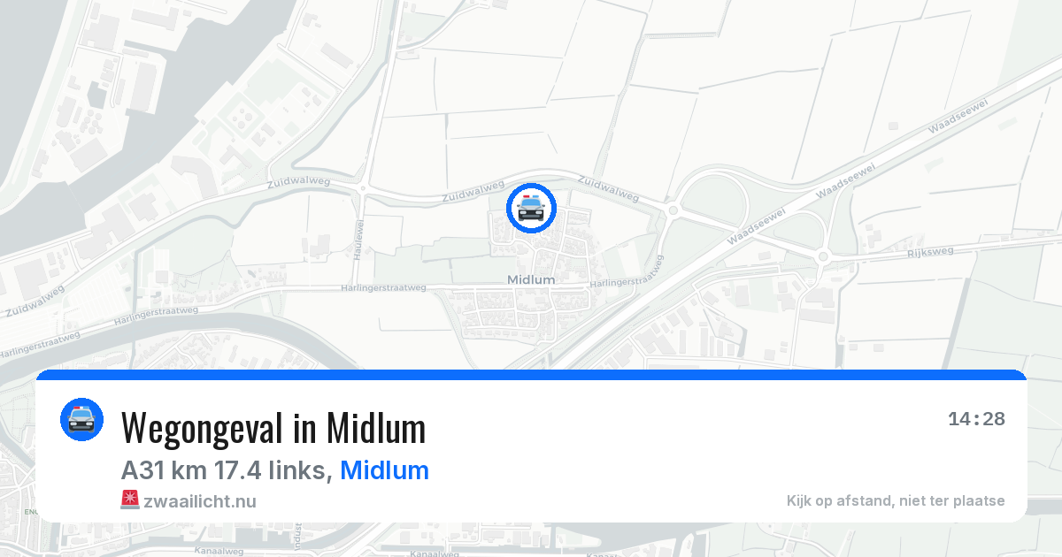 Wegongeval in Midlum — 1 jul 2026