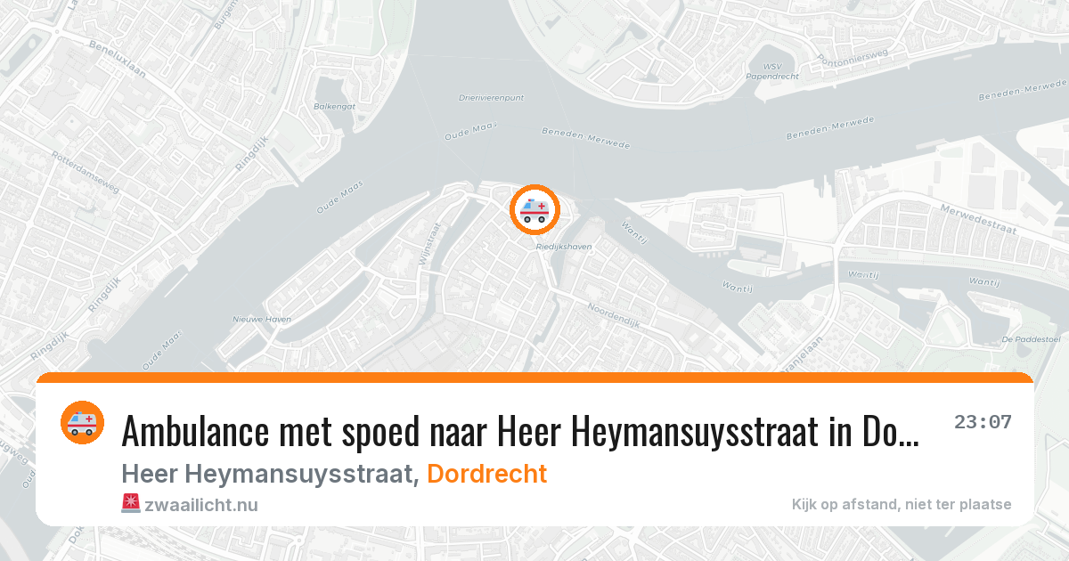Ambulance met spoed naar Heer Heymansuysstraat in Dordrecht — 18 jul 2026