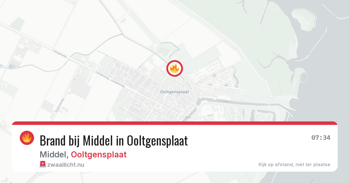 Brand bij Middel in Ooltgensplaat — 16 jul 2026