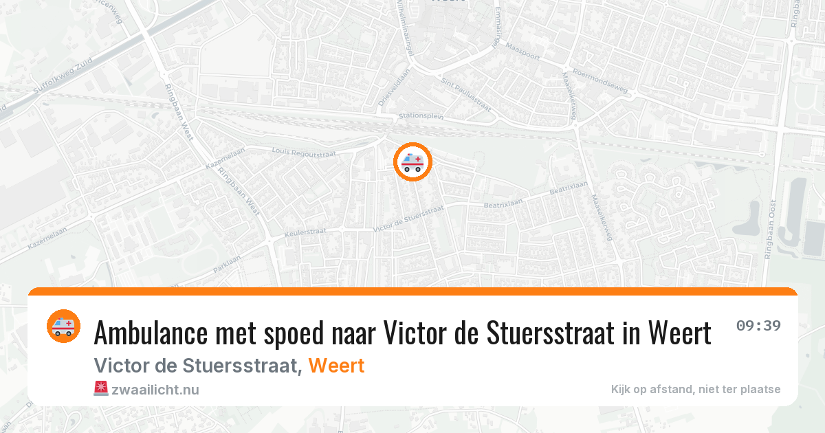 Ambulance met spoed naar Victor de Stuersstraat in Weert — 11 mei 2026