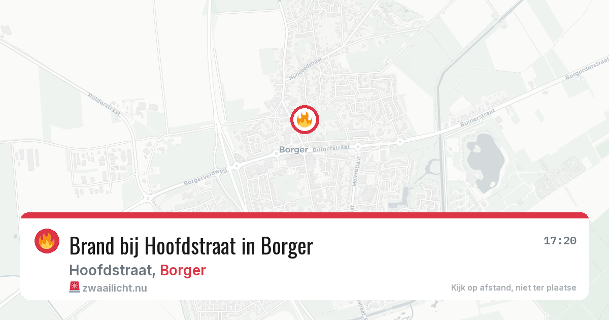 Brand bij Hoofdstraat in Borger — 1 jun 2026