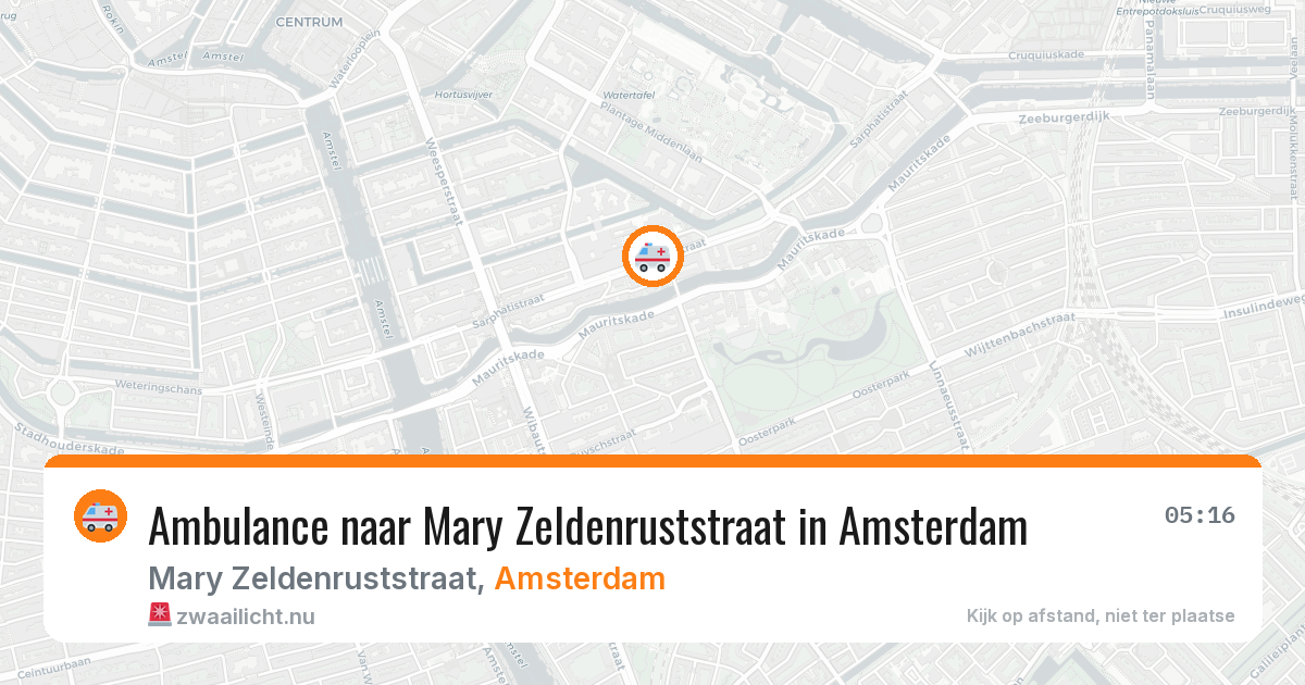 Ambulance naar Mary Zeldenruststraat in Amsterdam — 22 jul 2026