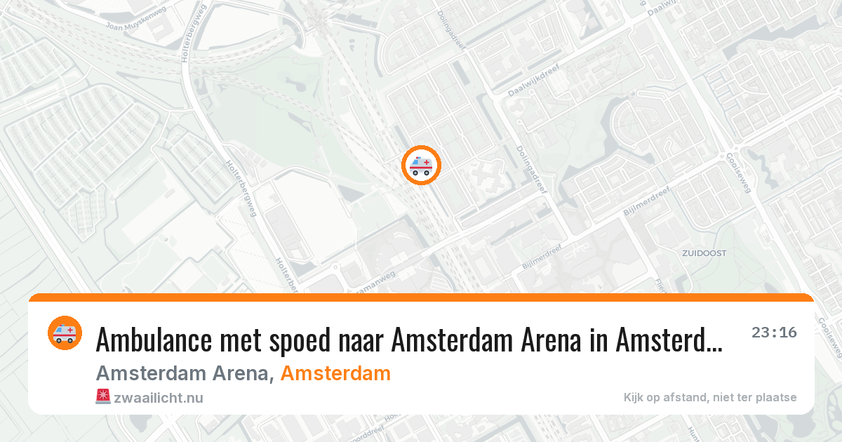 Ambulance met spoed naar Amsterdam Arena in Amsterdam — 4 jun 2026