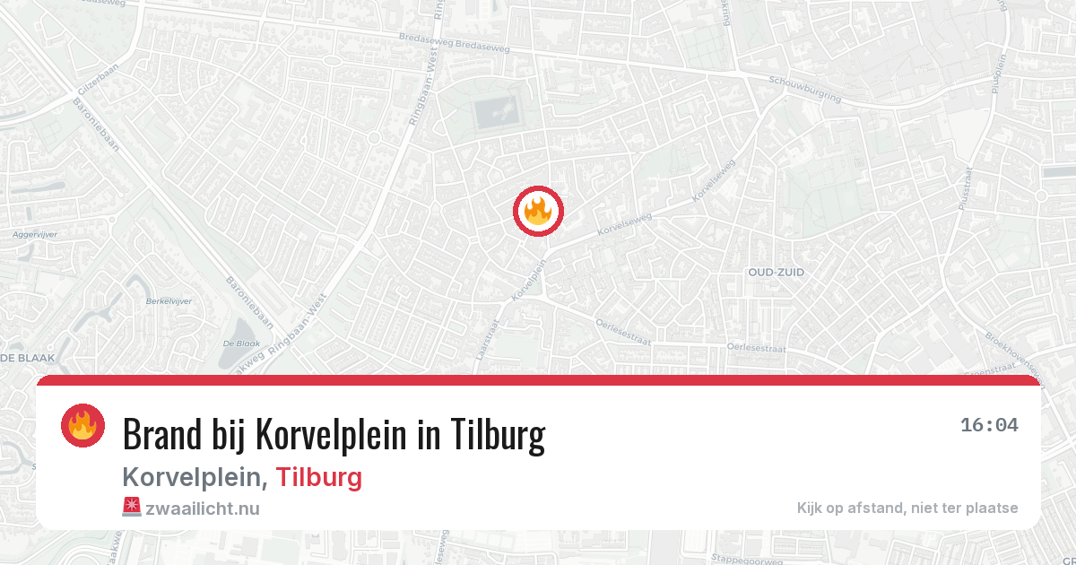 Brand bij Korvelplein in Tilburg — 30 mrt 2026