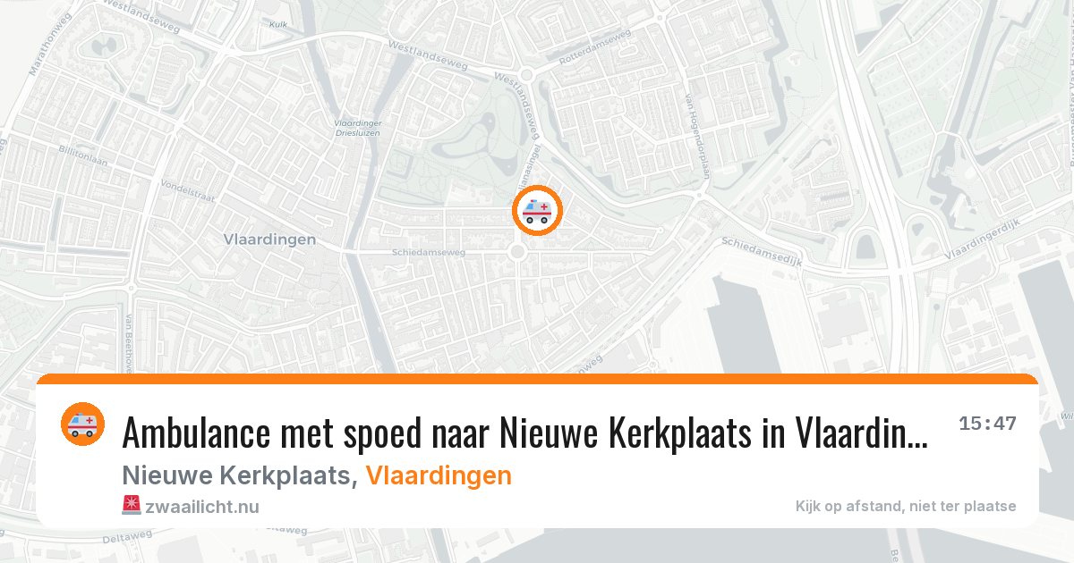 Ambulance met spoed naar Nieuwe Kerkplaats in Vlaardingen — 22 jul 2026