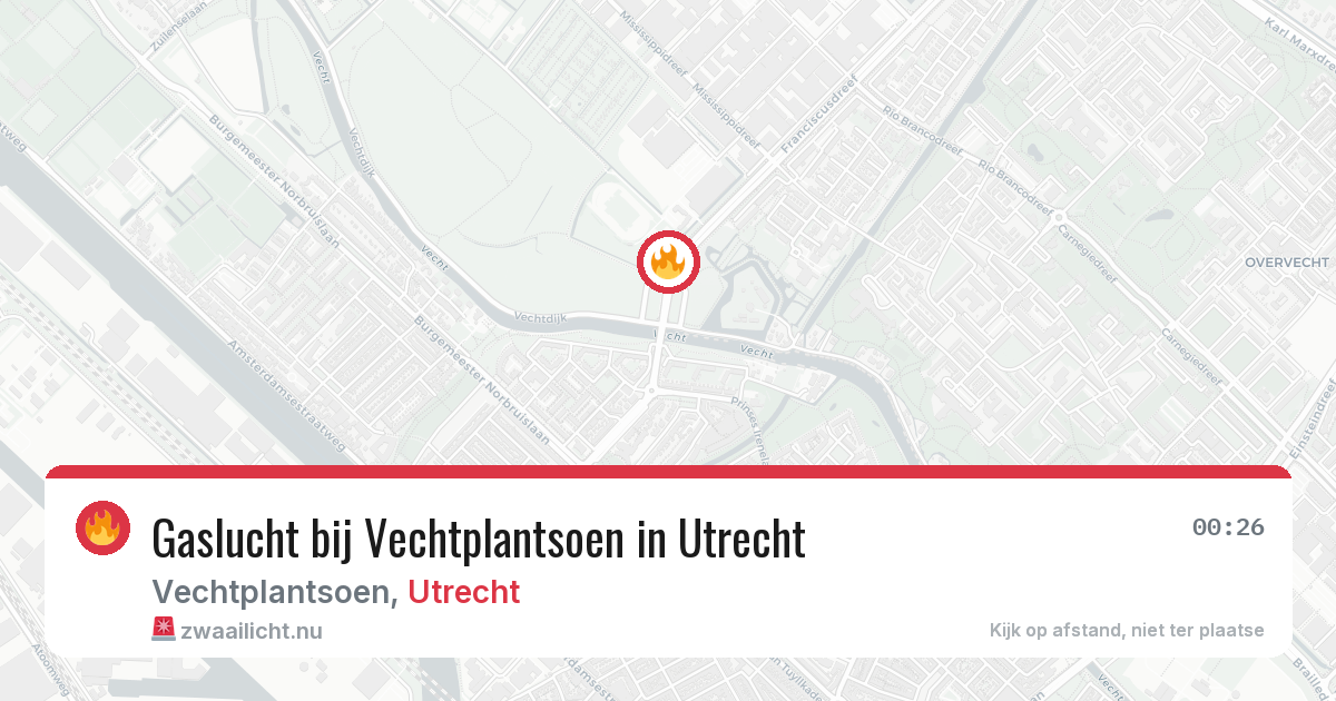 Gaslucht bij Vechtplantsoen in Utrecht — 7 mei 2026