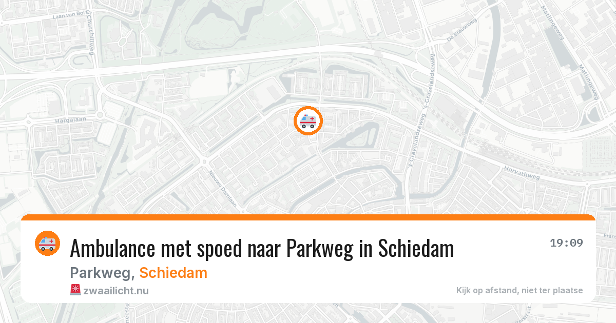 Ambulance met spoed naar Parkweg in Schiedam — 17 jul 2026