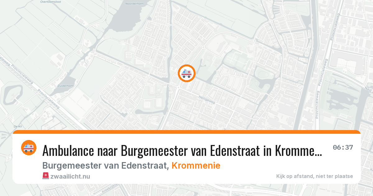 Ambulance naar Burgemeester van Edenstraat in Krommenie — 20 jul 2026