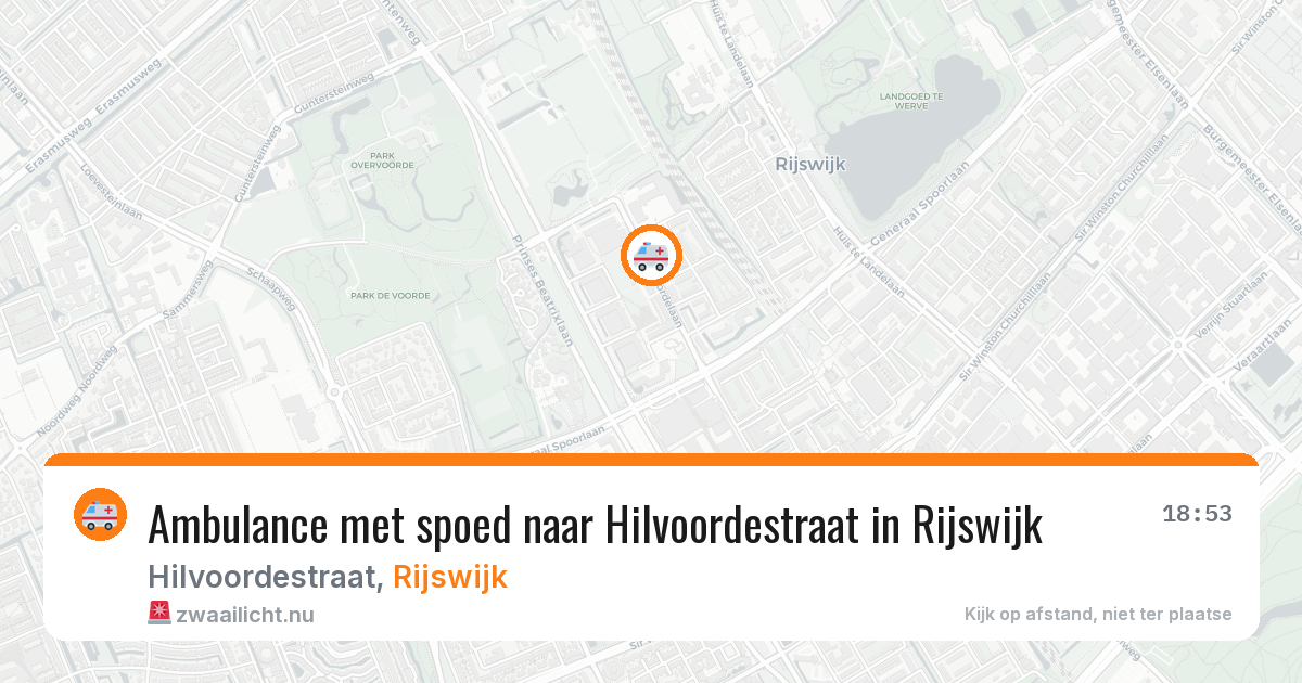 Ambulance met spoed naar Hilvoordestraat in Rijswijk — 19 jul 2026