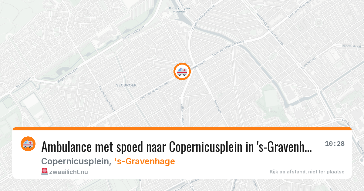 Ambulance met spoed naar Copernicusplein in 's-Gravenhage — 12 mei 2026