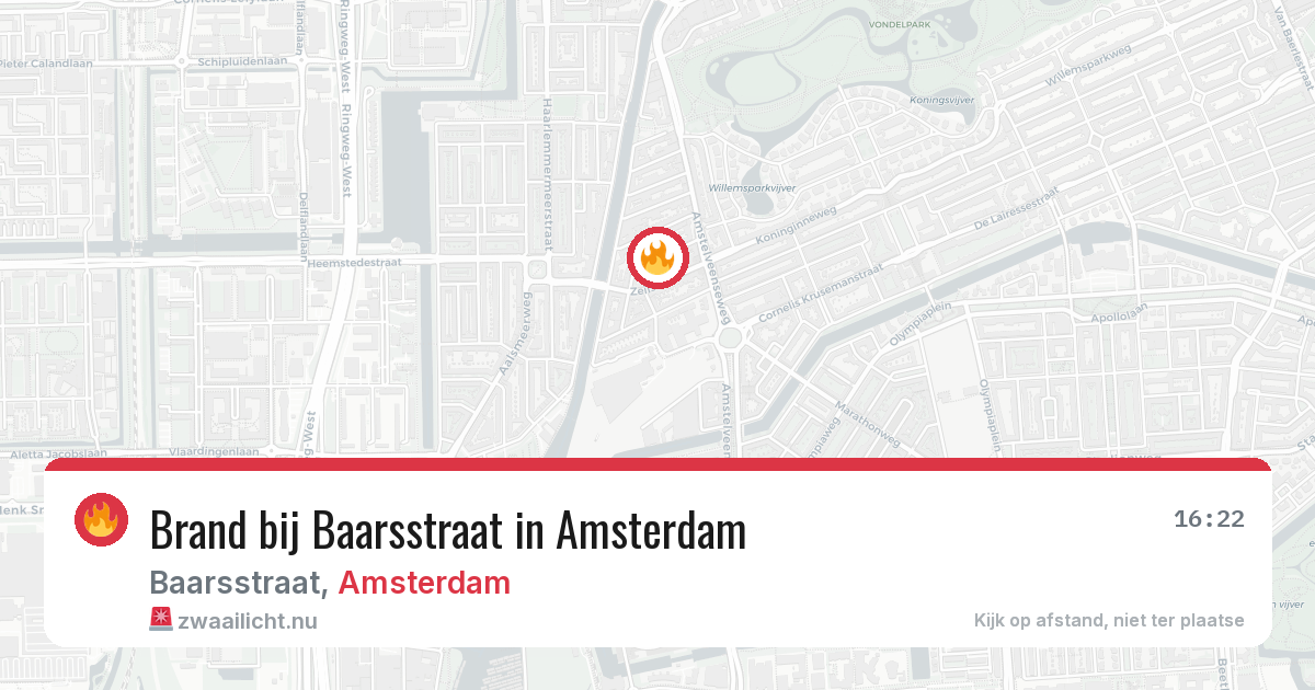 Brand bij Baarsstraat in Amsterdam — 23 jul 2026