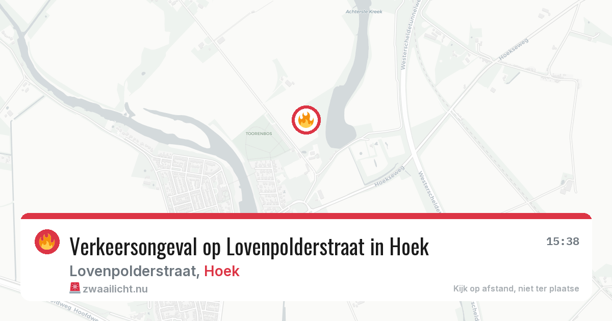 Verkeersongeval op Lovenpolderstraat in Hoek — 25 jul 2026
