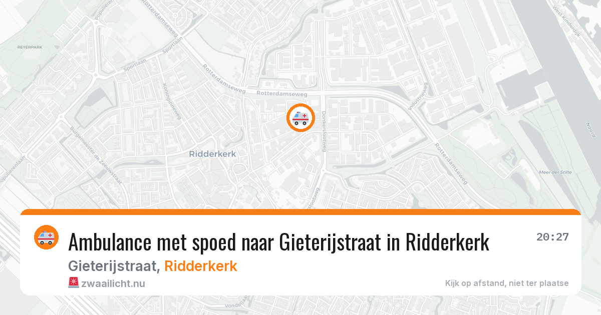 Ambulance met spoed naar Gieterijstraat in Ridderkerk — 14 mrt 2026