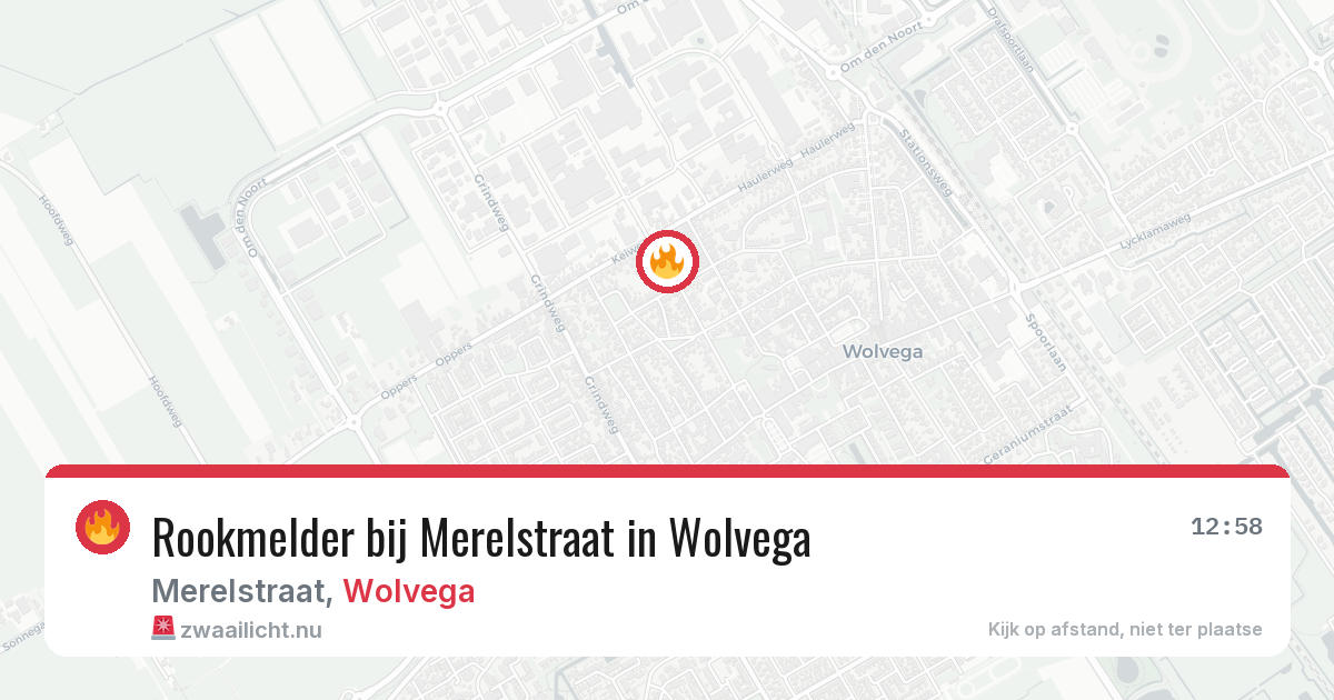 Rookmelder bij Merelstraat in Wolvega — 23 jul 2026