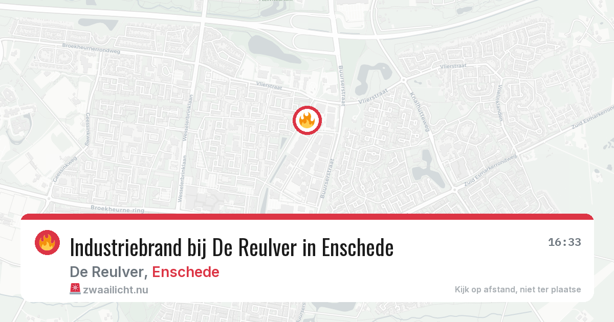 Industriebrand bij De Reulver in Enschede — 12 mei 2026
