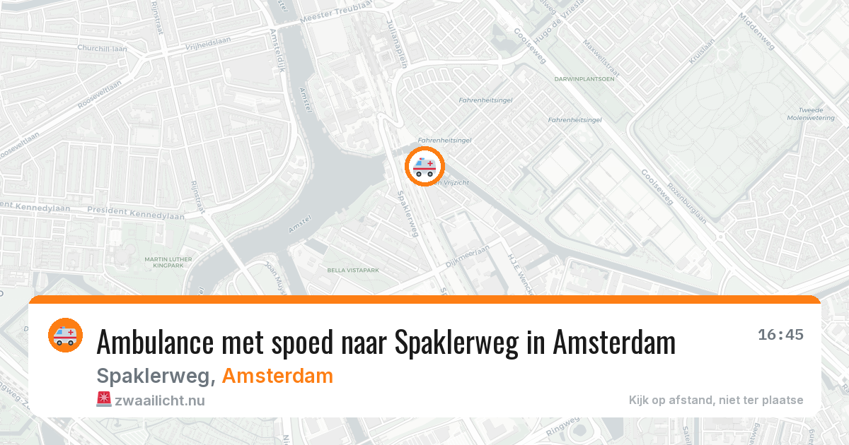 Ambulance met spoed naar Spaklerweg in Amsterdam — 19 jul 2026