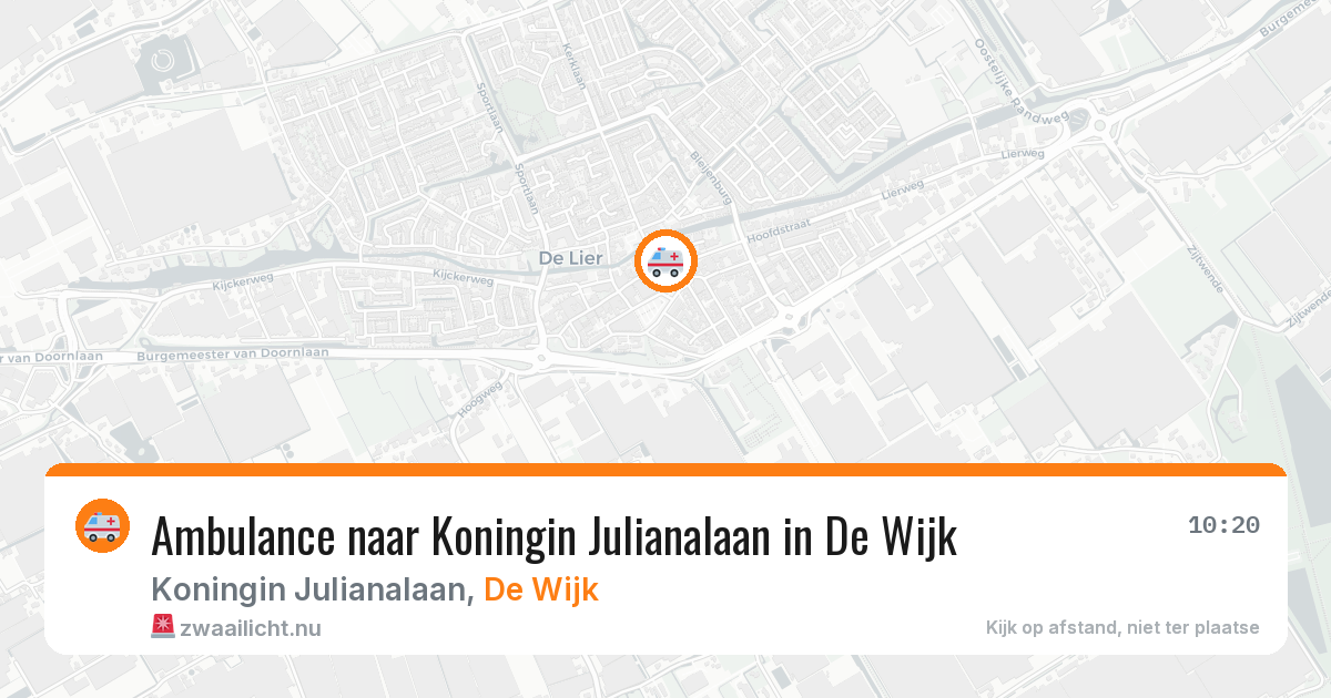 Ambulance naar Koningin Julianalaan in De Wijk — 13 jul 2026