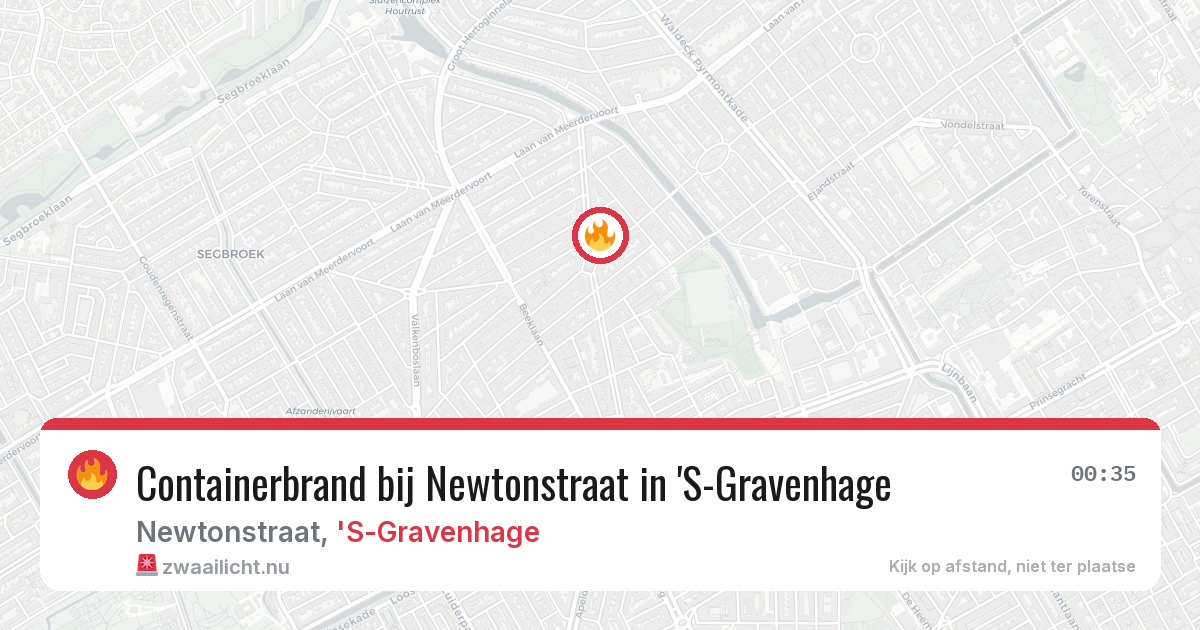 Containerbrand bij Newtonstraat in 'S-Gravenhage — 12 jul 2026
