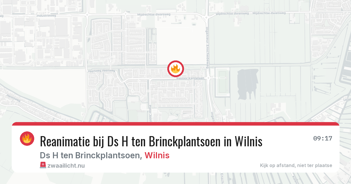 Reanimatie bij Ds H ten Brinckplantsoen in Wilnis — 24 mrt 2026