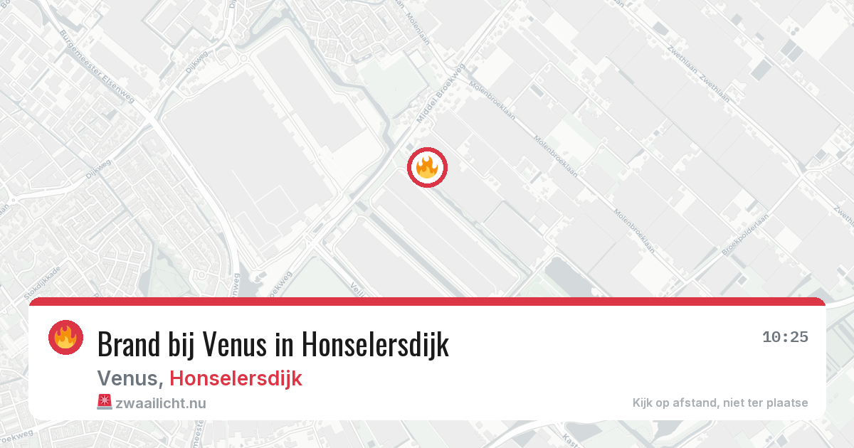 Brand bij Venus in Honselersdijk — 29 mei 2026