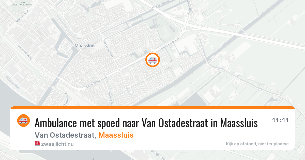 Ambulance met spoed naar Van Ostadestraat in Maassluis — 15 jul 2026