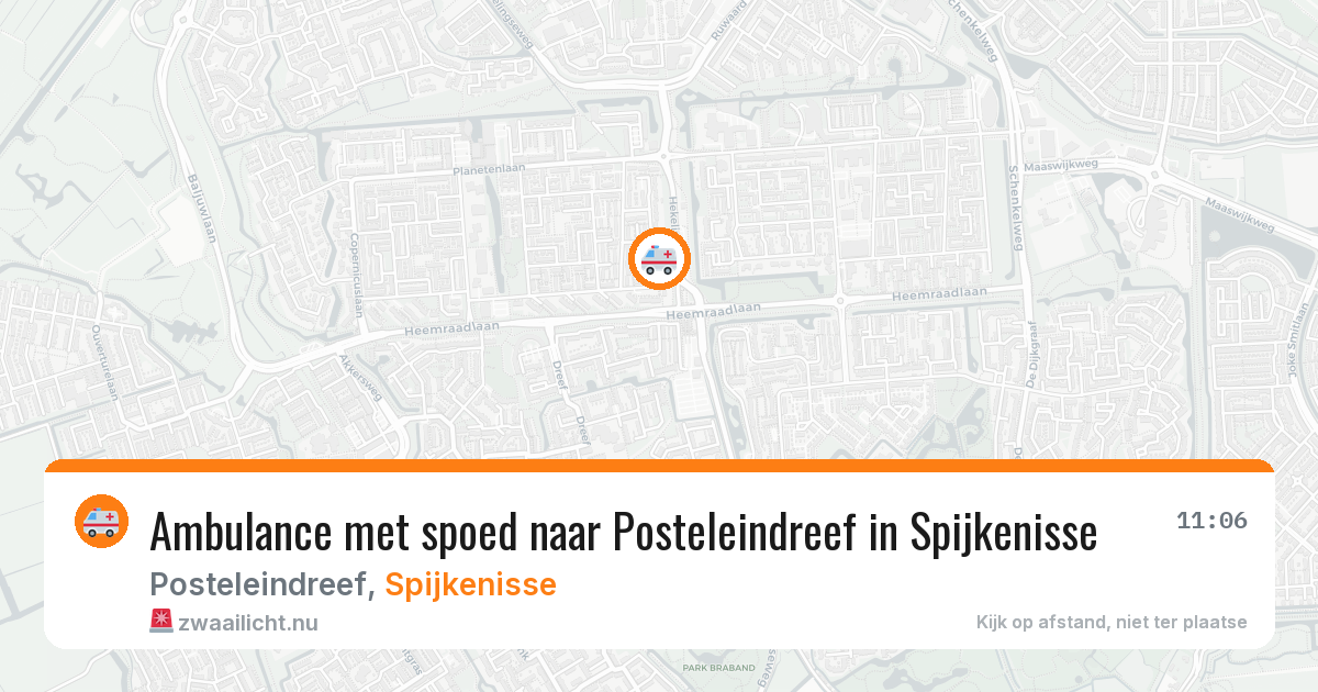 Ambulance met spoed naar Posteleindreef in Spijkenisse — 25 jul 2026