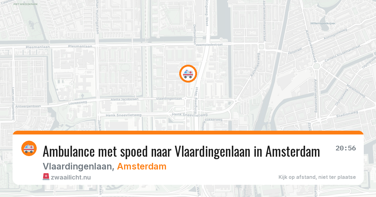 Ambulance met spoed naar Vlaardingenlaan in Amsterdam — 26 mei 2026
