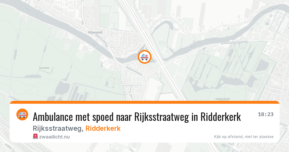Ambulance met spoed naar Rijksstraatweg in Ridderkerk — 17 jul 2026