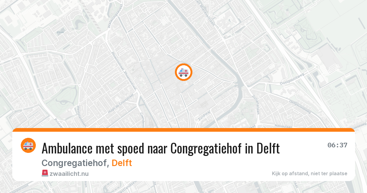 Ambulance met spoed naar Congregatiehof in Delft — 19 mrt 2026