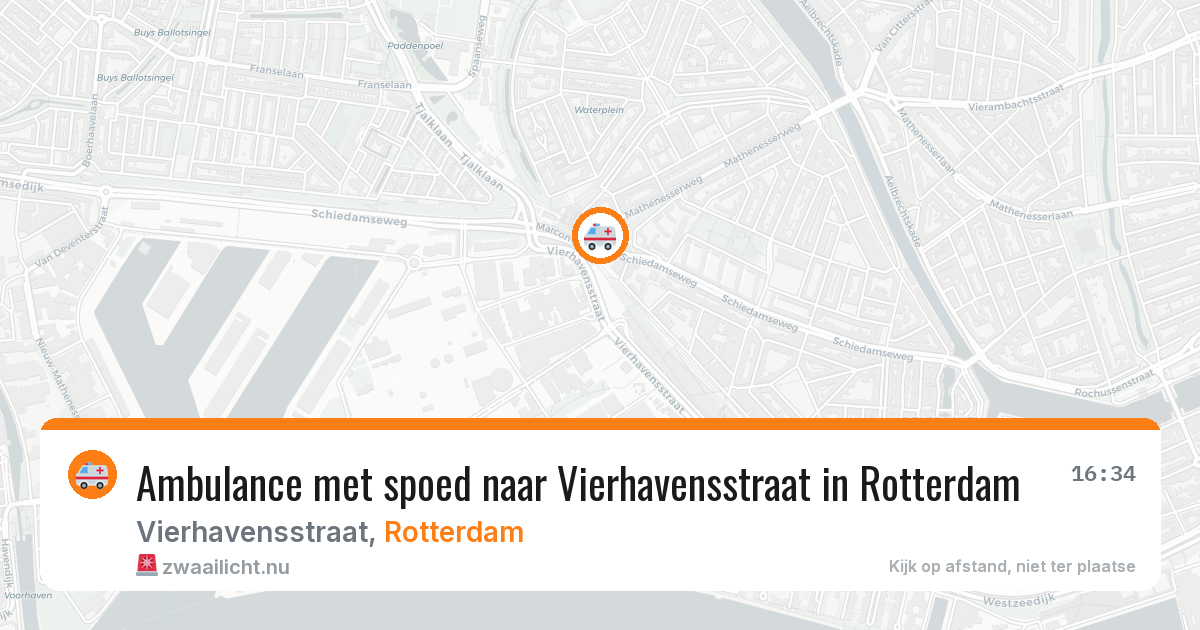 Ambulance met spoed naar Vierhavensstraat in Rotterdam — 10 jul 2026