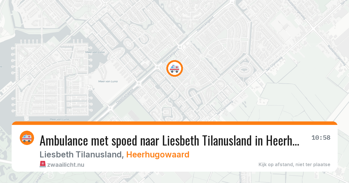 Ambulance met spoed naar Liesbeth Tilanusland in Heerhugowaard — 21 jul 2026