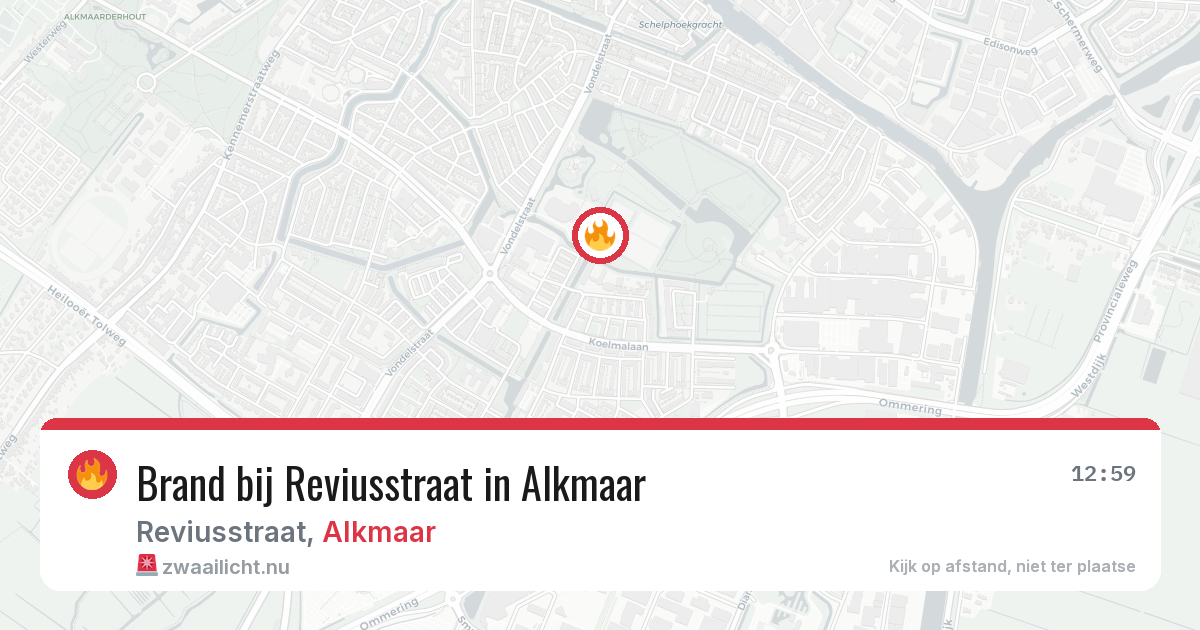 Brand bij Reviusstraat in Alkmaar — 12 jul 2026