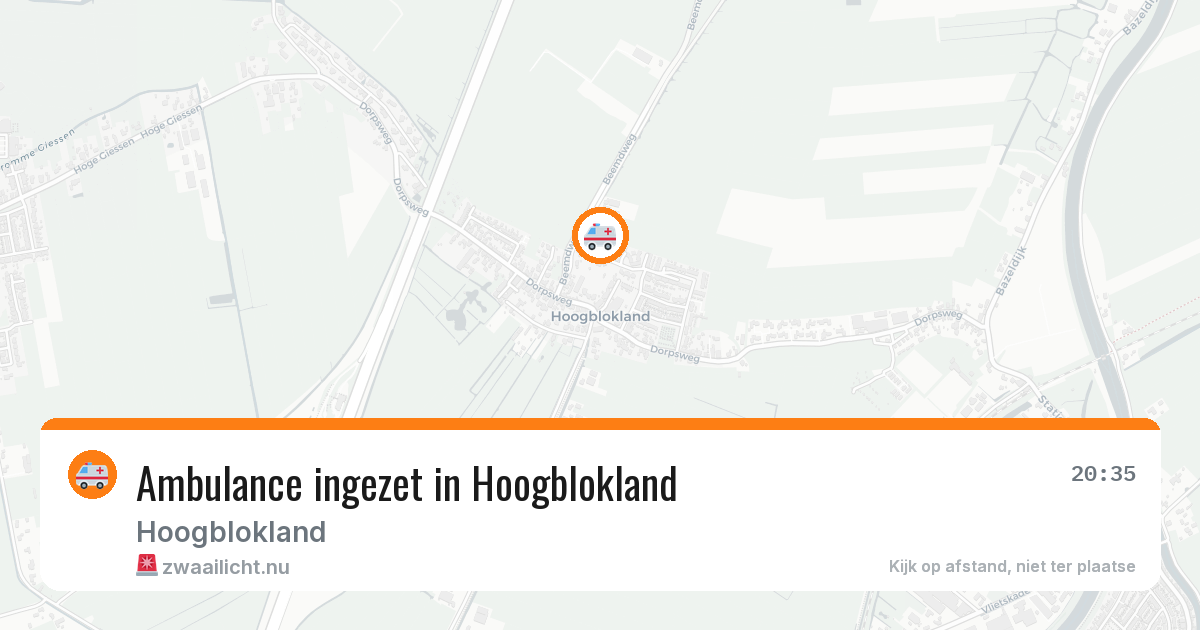 Ambulance ingezet in Hoogblokland — 13 mei 2026