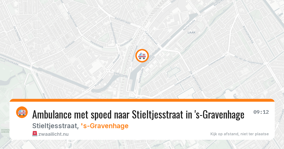 Ambulance met spoed naar Stieltjesstraat in 's-Gravenhage — 3 mei 2026