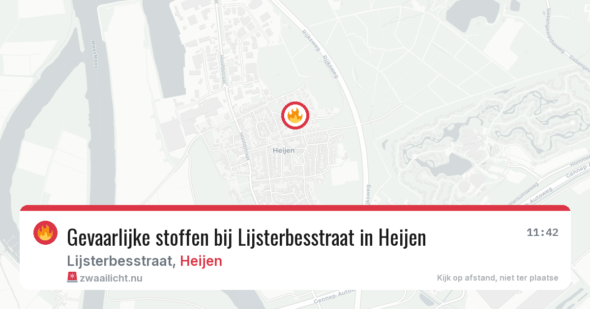 Gevaarlijke stoffen bij Lijsterbesstraat in Heijen — 2 jul 2026